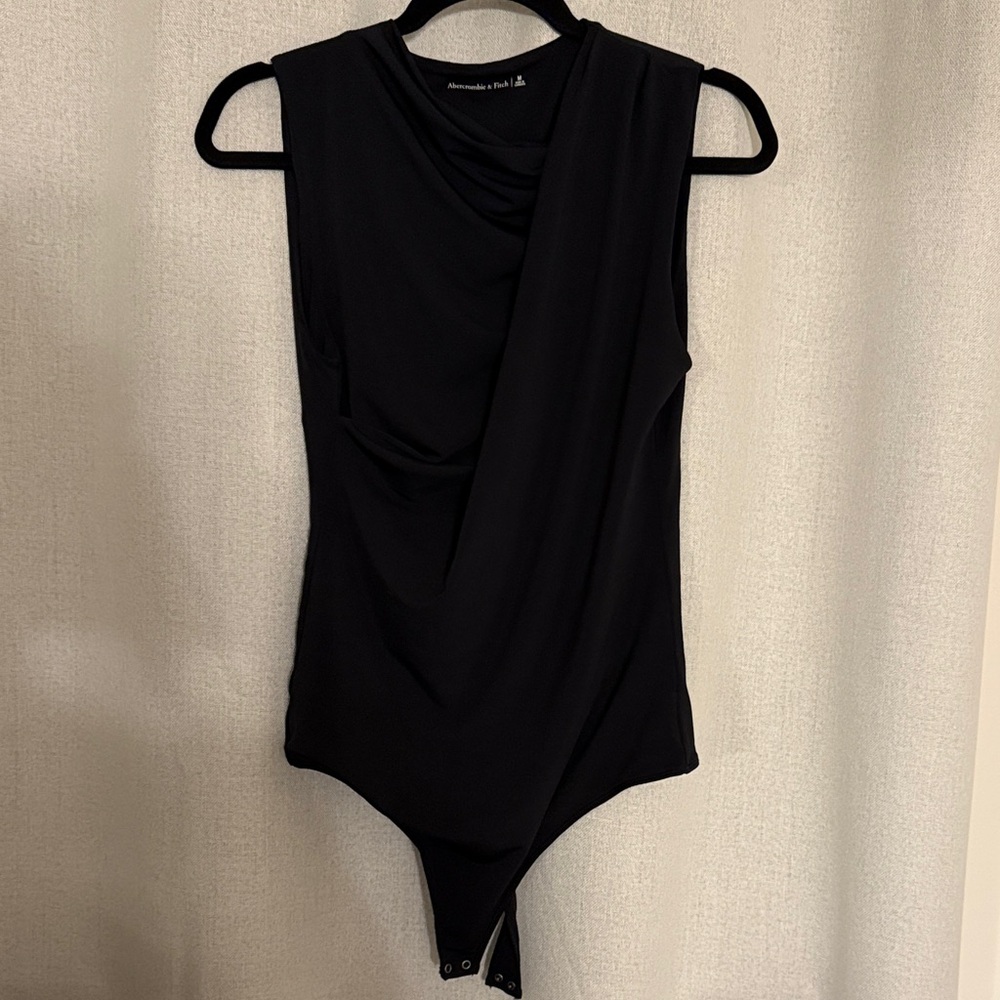 Abercrombie & Fitch Black Draped Bodysuit